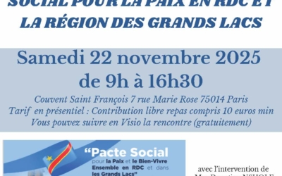 Samedi 22 novembre 2025 : rencontre sur le Pacte Social pour la Paix en RDC